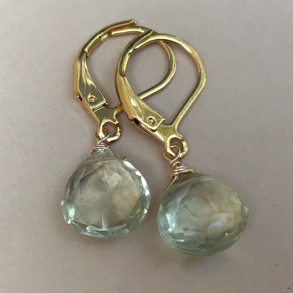 Natural Prasiolite Sundance charm Earrings - Picture 3 of 8